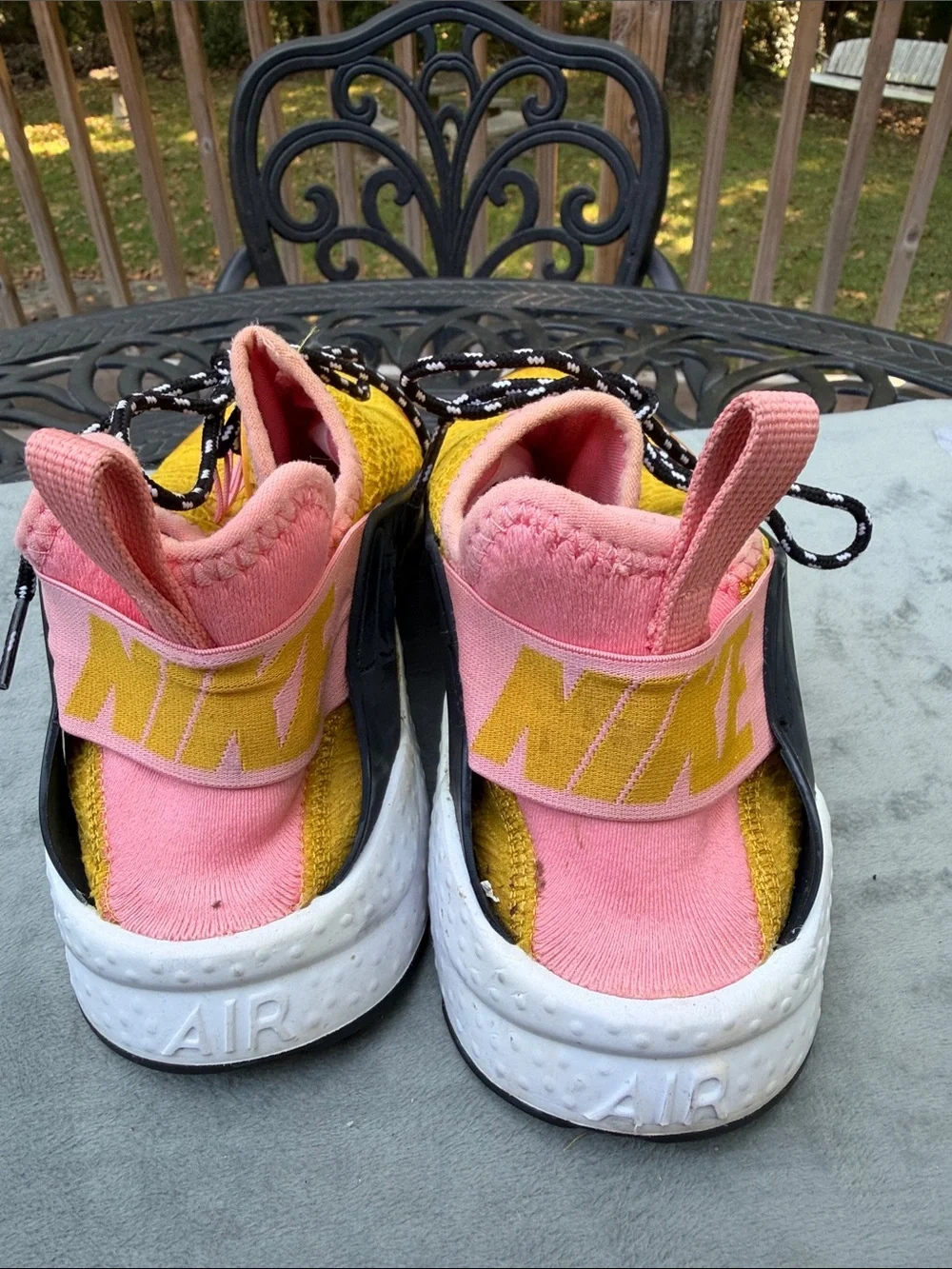 Nike Women’s Yellow and Pink Knit Athletic Sneakers
